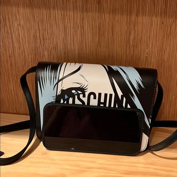 Moschino Graphic Black and Red Crossbody Bag - Picture 2 of 12